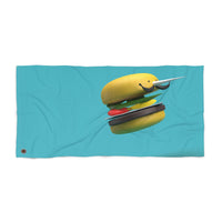 Moustacheeseburger Beach Towel
